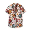 Camisas de praia havaianas masculinas 3D Impresso Verão Mangas Curtas Casual Estilo Lapela Tops Retro Importado-roupas Fi Floral m6Gm #