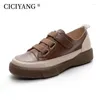 Casual Shoes CICIYANG Ladies Sneakers High Quality First Layer Of Cowhide 2024 Spring Slip On Loafers For Women Large Size