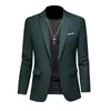 Boutique Fashion Solid Color High-End Brand Casual Business Mens Blazer Groom Wedding Gown Blazers For Men Passar Tops Jacke Coat 240314