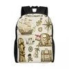 Sac à dos sac d'école 15 pouces ordinateur portable décontracté sac à bandoulière voyage Pirate canon crâne bateau de mer Mochila