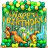 97/102pcs Décoration de fête d'anniversaire de dinosaure Ballons de dinosaure Kit de guirlande d'arc Joyeux anniversaire Ballons à air Dino Party Boy Cadeaux 240318