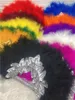 Dekorativa figurer 1st Turkiet Feathers Hand Hålls fläkt för festhandtag Dans Semi Circle Handfan African Wedding Decoration Feather