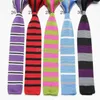 Bow Ties 2024 Striped Knitted Tie Skinny Neck For Men Wool Crochet Adult Necktie Cravat Gravata Corbatas