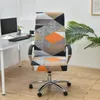 Stretch Computer Chair Cover med armar Floral Printed Office Roterande stol Slipcover Desk fåtölj Cover Seat Cover Anti-Dirty 240313