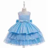 Sweet Green Navy Blue White Jewel Girl's Birthday/Party Dresses Girl's Pageant Dresses Flower Girl Dresses Girls vardagliga kjolar Kids 'Wear SZ 2-10 D328242