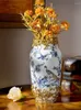 Vazen Geel Keramiek Met Koper Woonkamer Veranda Creatieve Vaas Decoratie Luxe Villa Club Bloem