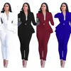 Neue Frauen Winter frauen Set Trainingsanzug Volle Hülse Rüschen Blazer Bleistift Hosen Anzug Zwei Stück Set Büro Dame Outfits uniform 54jB #