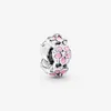 Neue Ankunft 100 % 925 Sterling Silber Rosa Magnolie Spacer Charm Fit Original Europäisches Charm-Armband Modeschmuck Accessories250i
