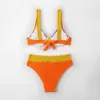 2024 Neue sexy Spleißstahlarmbänder Get Bikini High Taille Beach Split Bikini Bikini sammeln