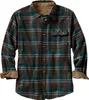 Geruite Shirt Jas Heren Flanel Cott Jassen Plaid Casual Butt Cargo Werkjassen Uitloper Tops Camisa masculina Chemise homme K0q7 #