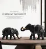 Elephant figurine 2set resin for home office el decoration tabletop animal modern craft India white Elephant statue decor 2107275771750