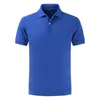 Męski bawełniany odzież T-shirt Summer prosty kolor lapowy krótkoczestrowy koszulka polo top koszulka