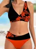 Kvinnors badkläder 2023 Ny tvådelar Bikini Set Swim Suit Printing Badkläder Kvinnlig sommarbaddräkt Kvinnlig baddräkt Kvinnor Sexig Bikini XS-8XL T240328