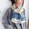 Scarves Woman's Imitation Cashmere Ink Painting Scarf For Women In Winter Thickened Warm Shawl Outfit