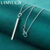 Hängen Urmylady 925 Sterling Silver Smooth Column 16/18/20/22/24/26/28/30 Inch Pendant Necklace For Women Wedding Party Fashion Jewelry
