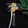 Hair Clips Barrettes Chinese Flower Sticks Forks Long Tassel Headpiece Step Shake Jewelry For Women Girls Hanfu Dress Accessories 2024 Otd0A