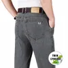 Smokey Grey Straight Baggy Jeans Mannen Lyocell Comfortabele Busin Casual Fi Mannelijke Merk Kleding Denim Broek k8xT #