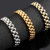 Golden Stainless Steel Men's Bracelet For Men 10MM Wide Watch Chain Ladies Female Bracelets Whole Boys Jewellery Accessor273V