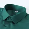 Herr Silk Touch Semi-formell LG-hylsa Dr-skjorta utan Pocket Standard-fit rynkfria skjortor för businaktiviteter C9Z0#