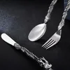 Dinnerware Sets Affordable Chinese Zodiac Dragon Crafts Western-style Knife And Fork Spoon Trend Punk Wind Stainless Steel Portable