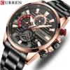 Curren Karien 8415 Business-Stahlband, Quarz-Kalender, sechs Stifte, multifunktionale, kreative Herrenuhr