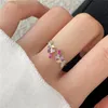 colorful leaf diamond ring for woman 18k gold 925 sterling silver jewelry designer love luxury rings women 5A zirconia daily outfit gift box opening adjustable