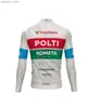 جاكيتات الدراجات 2024 ربيع/الصيف Polti Kometa Team Bicycle Jersey Long Sleeved Bicycle Clothing Bib Pants Ropa ciclismo24329