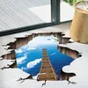 Adesivi murali Grande adesivo spaziale 3D Galaxy Star Bridge Decorazione della casa per la camera dei bambini Pavimento Living Decalcomanie Decor