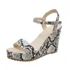 Sandalen Dames Nieuwe Wedge Platform Schoenen Sexy Hoge Hak Pomp Zomer Vrije Tijd Urine Luipaard 2023 H240328