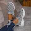 Sapatos casuais 2024 outono femal rendas plana com vulcanizar feminino tênis versátil feminino ao ar livre de malha respirável