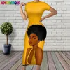 Abiti casual NOISYDESIGNS Afro Girl Donna Maniche corte Abito sexy American Africa Black Ladies Comfort Aderente O-Collo Abiti eleganti