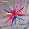 Party Decoration Customized Lighting Inflatable Balloon 2m Diameter Hanging Thorn Star For Night Club And Concert