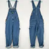 Hot 2021 Nya mäns lösa overaller stor storlek enorma denim bib pants fi ficka jumpsuits män jeans brett ben denim byxa n6ib#