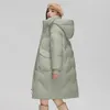 Piumino invernale da donna 2023 Nuova femmina calda spessa piumino bianco anatra cappotto coreano allentato tasca con cappuccio Lg Outwear freddo B41 H4n9 #