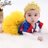 Conjuntos de ropa ZAFILLE Girls Princess Set Fiesta de cumpleaños Traje de bebé Body de manga larga Faldas de tutú amarillo Sweet Kids Borns 3pcs