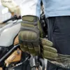 Taktiska handskar Pekskärm PU LÄDER Combat Airsoft Vandring Cykelklättring Skjutande Fullfinger Mantens Men YQ240328