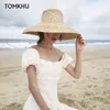 Élégant Vintage français Hepburn couleur primaire chapeau de paille femmes soleil bord de mer chapeau de plage femme été grand chapeau de soleil fait à la main qualité 240325