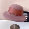 Berretti Boutique francese di alta qualità Cappelli in feltro per donna Donna Elegante temperamento Cappello Fedora a tesa larga Perla Berretto cloche di lusso