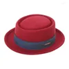 Baretten Vintage Fedora Hoed Voor Vrouwen Mannen Met Roll Trim Panama Goochelaar Wollen Vilt Cosplay Kostuum Jaren 1920 Feest