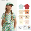 T-shirty Ubrania dla dzieci 2023 Nowa letnia marka marki chłopców T-shirt Toddler Girls Casual Cotton Tops Tees Fashion Cartoon Setfit Baby Sets24328