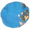 Stoelhoezen 1Pc Stof Kleine Ronde Krukhoes Elastische Zitkussenbeschermer (Blauwe Achtergrondkleur)