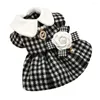 Hondenkleding zoete plaidjurk voor huisdieren prinses puppy kat schattig designer shirt klein vest chihuahua Yorkshire