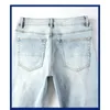 Jeans masculinos elasticidade de alta qualidade algodão diamante cor clara denim calças masculinas luxo remendo lavagem homem calças plus size 40
