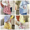 Sacs à bandoulière Portable Simple toile sac fourre-tout filles décontracté mignon Floral grande capacité fleur motif sac à main