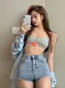 vrouwen zwarte denim shorts fi Y2k hoge taille streetwear vintage mini jeans shorts harajuku koreaanse zomer jaren 2000 gothic kleding n6VX#