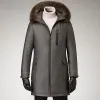 Parkas masculinos Fox Fur Collar Jaquetas acolchoadas para homens Rabbit Needle Scissor Liner com capuz Oversize Coldproof Winter Jacket Men ZT270 R8lN #