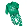 Clothing Sets Baby Irish Day Outfits Long Sleeve Letter Print Sweatshirt Tops Pants Set Toddler Boys St. Patrick 's 2Pcs Clothes