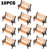 Decorative Flowers 10Pcs Model Train HO Scale Bench Chair Settee Street Park Layout Plastic Crafts Garden/Railway