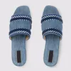 Femme de luxe designer sandale pantoufle diapositive été été pantoufles en denim à fond plat patchwork sandale à bout ouvert plat slip-on chaussures en tissu denim mules 35-41