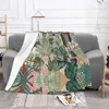 Cobertores Plantas tropicais Jungina florestal de manta de veludo para roupas de cama ao ar livre